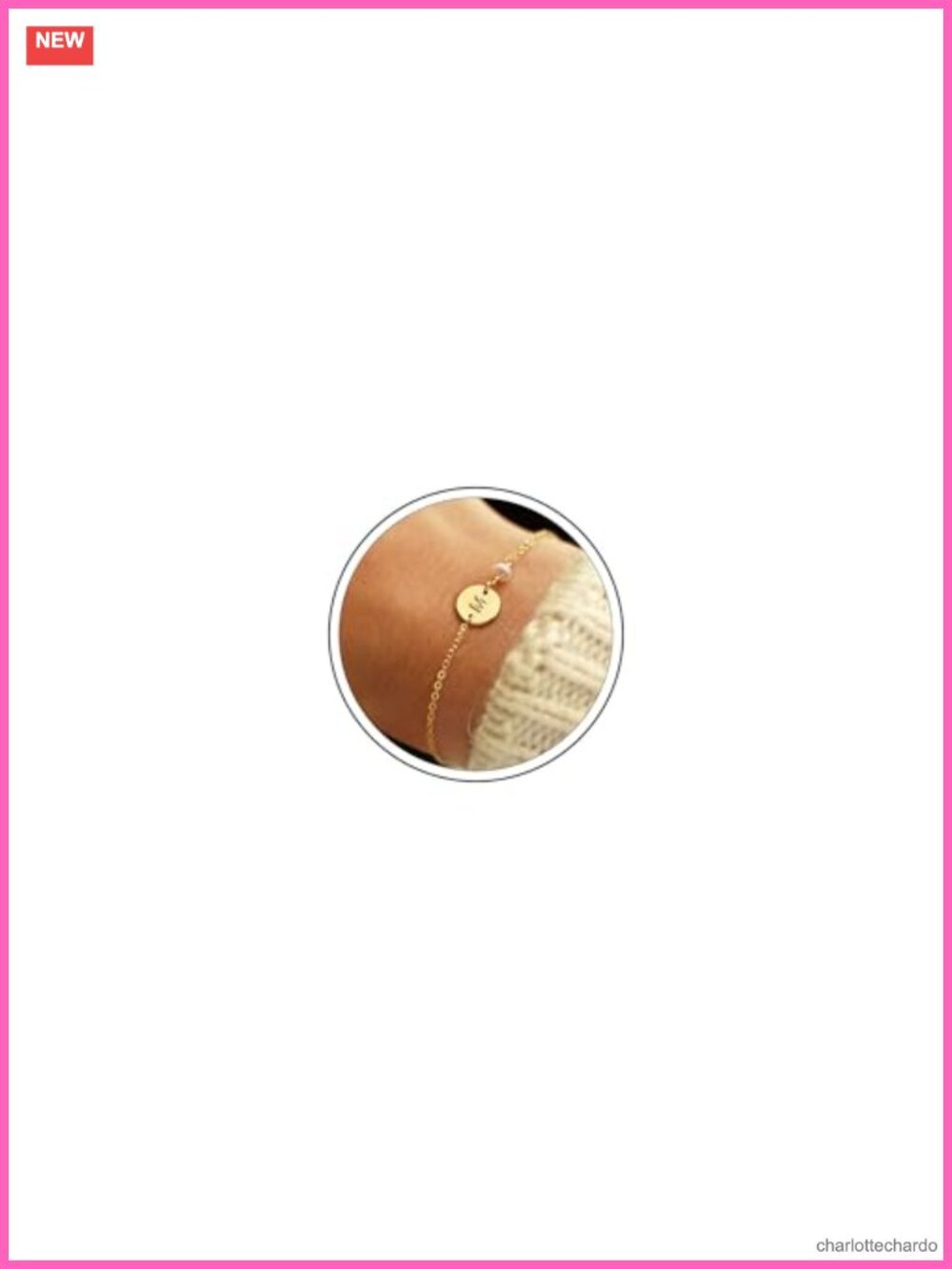 14k Gold Plated Initial Bracelet Adjustable 6"+2" Stainless Steel Layering